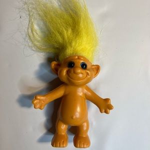 Troll acme vintage yellow hair doll 4”.